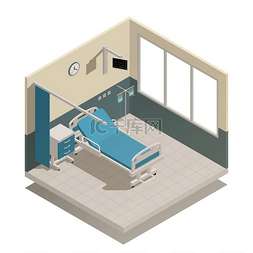 病房内部图片_医院病房与医疗设备家具等距组合