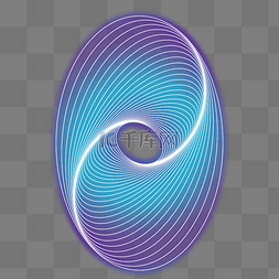 发光线条蓝色图片_紫色蓝色霓虹光感发光不规则图形