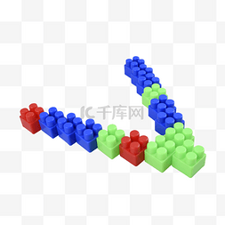 彩色立方体游戏玩具积木字母w