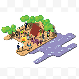 游乐场卡通图片_信息图形的城市公园概念的插图