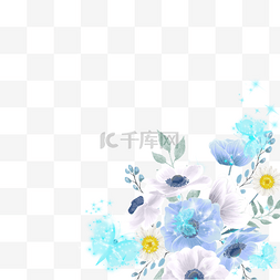 蓝色蝴蝶花卉光效样式