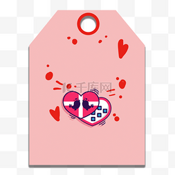 标签心形图片_心形礼盒巧克力粉色贺卡
