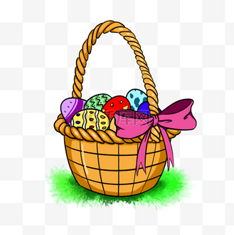 编织花篮复活节篮子剪贴画