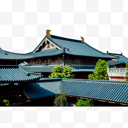 华严寺线稿图片_广州花都华严寺庙堂古建筑