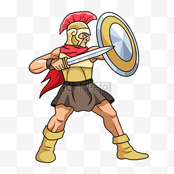 希腊勇士图片_古罗马盔甲战士卡通