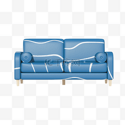 北欧家居装修图片_3D家具家居单品北欧蓝色双人沙发