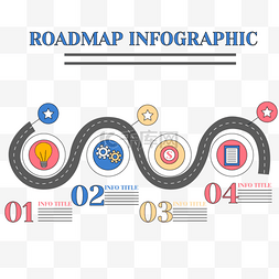 彩色曲线马路信息图