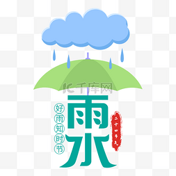 创意云朵字图片_雨水雨伞创意字