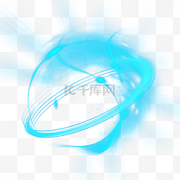 抽象立体球图片_渐变蓝色抽象光效光球