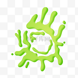 掉落水珠图片_喷射的绿色水滴果冻液体