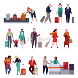 便携式行李图片_有行李的人。