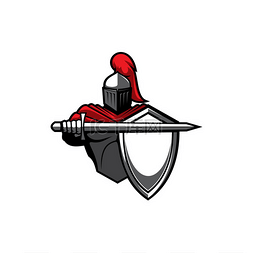 头盔标志图片_中世纪盔甲孤立的圣殿骑士，盾牌