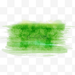 笔刷绿色条状水彩风格