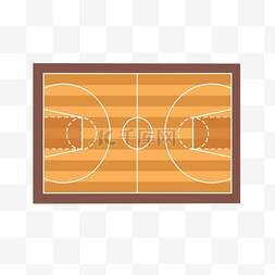篮球场画图片_木纹色篮球场剪贴画