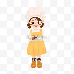 男孩面包师图片_女厨师烹饪食物可爱卡通形象