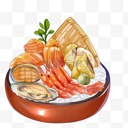 扇贝鱼虾图片_海鲜拼盘美食