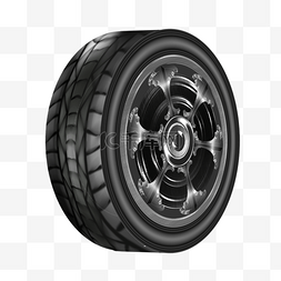 轮毂轮胎图片_黑色立体波纹立体质感轮胎