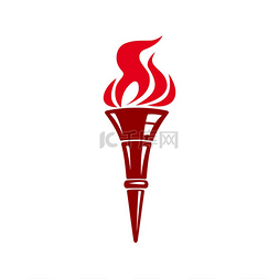 象征胜利图片_消防火炬隔离图标矢量燃烧的火焰