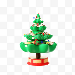 圣诞节3D立体卡通可爱圣诞树模型