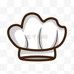 卡通厨师线条人物图片_黑色线条创意卡通厨师帽