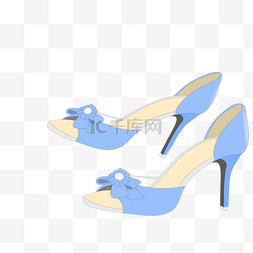 蓝色凉鞋高跟鞋剪贴画