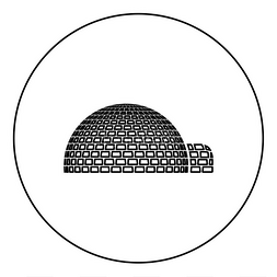 单圆形黑色图片_带冰块的冰屋住宅在居住因纽特人