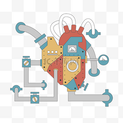 制造机器图片_心脏机器机械复古蒸汽朋克风格