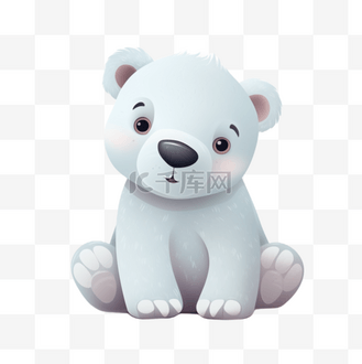 卡通可爱手绘动物小动物元素北极熊