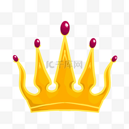 五颗红玛瑙卡通金色皇冠