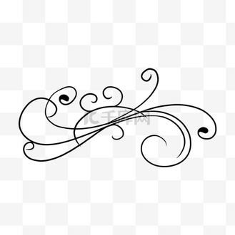黑白繁复复古装饰花纹线条简笔画企业vip免费下载免抠元素黑白欧式