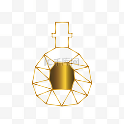 金色光效线条香水瓶