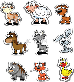 animali图片_一组可爱的卡通动物