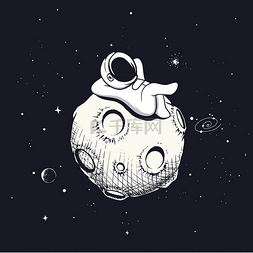 宇航员在月球上图片_宇航员在月球上休息