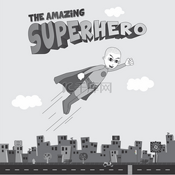 超级小英雄图片_可编辑的超级英雄卡通矢量图形艺
