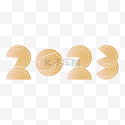 2023兔年日历图片_金色渐变兔年2023跨年日历标题