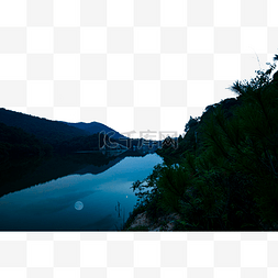 广州花都羊石水库山川夜景