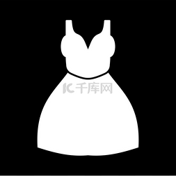 高级定制图片_Woman dress white color icon .. Woman dress i