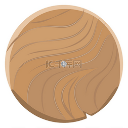 棕色圆形木板图片_在白色上孤立的圆形木板。