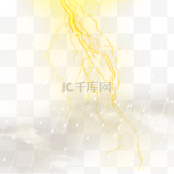 闪电云层图片_雷雨天气闪电黄色抽象