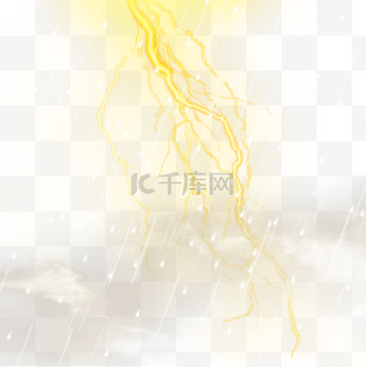 雷雨天气闪电黄色抽象