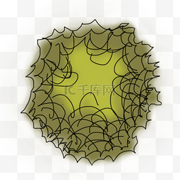 树顶图片_黄色手绘抽象树顶俯视角度植物简