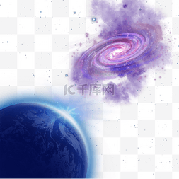 紫色银河旋涡星系地球