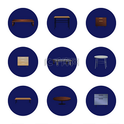 在桌子前图片_时尚现代方便的木制咖啡和床头柜