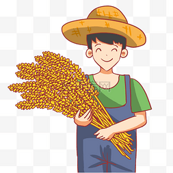 秋天农民丰收麦子