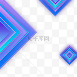 三角几何边框图片_电竞蓝方形渐变商务几何边框