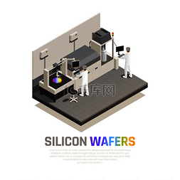质量技术图片_半导体芯片生产等距背景组合与可