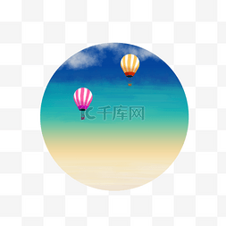 仲夏夜之梦素材图片_仲夏夜之梦沙滩海边热气球
