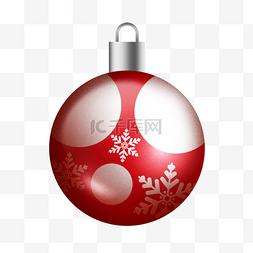 圣诞立体雪花图片_圣诞节装饰彩球红色白色绘画卡通