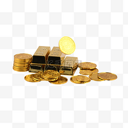 金币经济黄金金条硬币堆