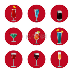 葡萄酒的标志图片_在优雅的玻璃器皿矢量插图中收集